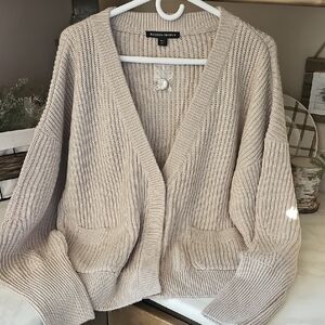 Boston Proper Women's Beige Cardigan Sweater (New)